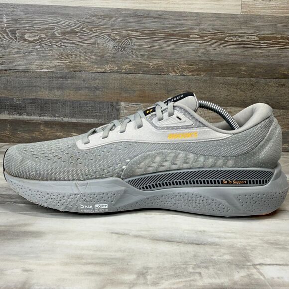 Brooks Adrenaline GTS 24 Men's Size 11.5 Grey Running Shoes Sneakers 1104371D084 - Picture 2 of 9